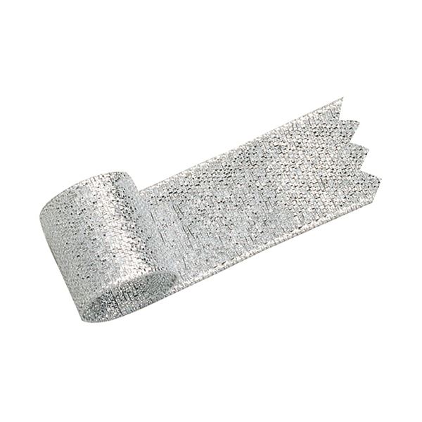 (まとめ) タカ印 グランドメタルリボン 18mm×20m 銀 50-7401 1巻 〔×10セット〕〔代引不可〕の通販は