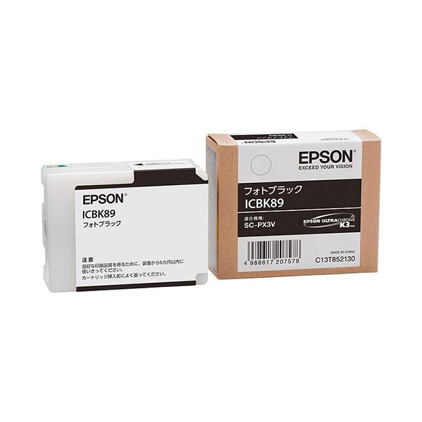 (まとめ) エプソン EPSON インクカートリッジ フォトブラック ICBK89 1個 〔×10セット〕〔代引不可〕