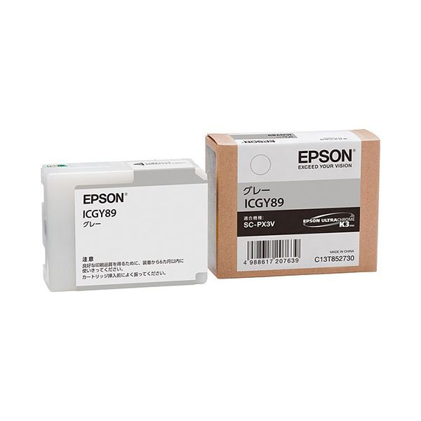 (まとめ) エプソン EPSON インクカートリッジ グレー ICGY89 1個 〔×10セット〕〔代引不可〕