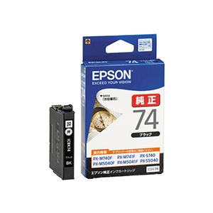 (まとめ) エプソン EPSON インクカートリッジ ブラック ICBK74 1個 〔×10セット〕〔代引不可〕の通販は