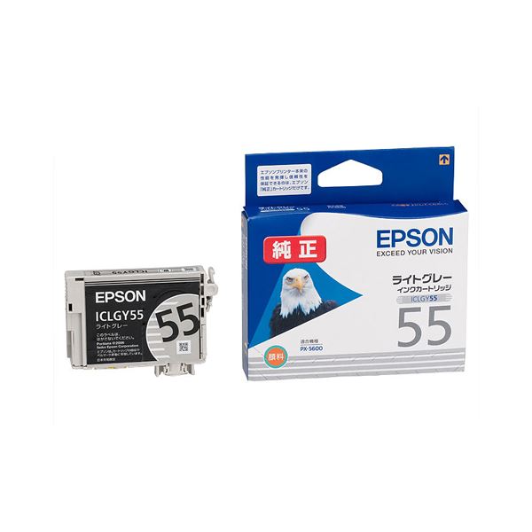 (まとめ) エプソン EPSON インクカートリッジ ライトグレー ICLGY55 1個 〔×10セット〕〔代引不可〕