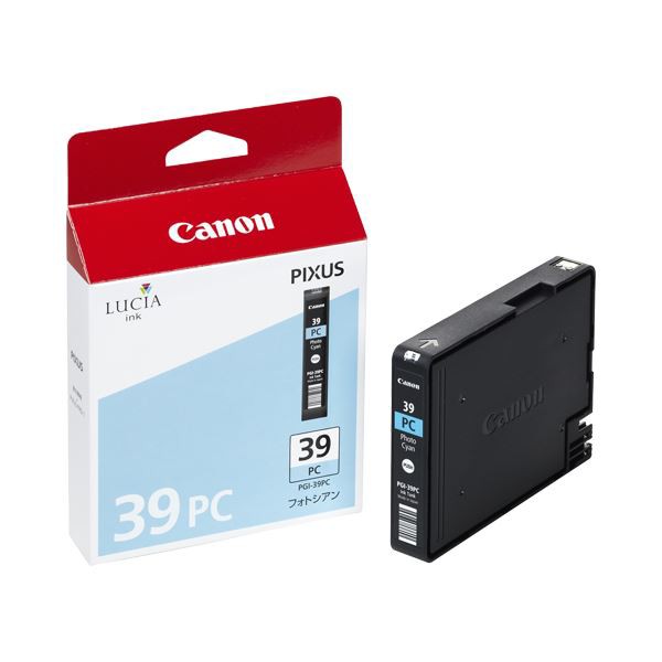 (まとめ) キヤノン Canon インクタンク PGI-39PC フォトシアン 4864B001 1個 〔×10セット〕〔代引不可〕