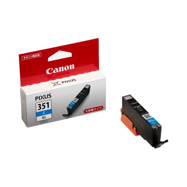 (まとめ) キヤノン Canon インクタンク BCI-351XLC シアン 大容量 6439B001 1個 〔×10セット〕〔代引不可〕の通販は