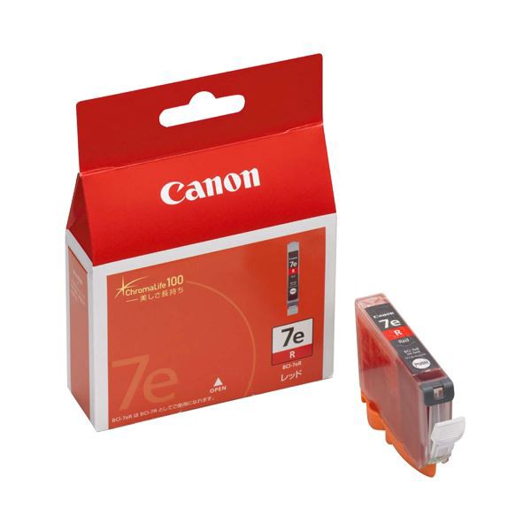 (まとめ) キヤノン Canon インクタンク BCI-7eR レッド 0370B001 1個 〔×10セット〕〔代引不可〕