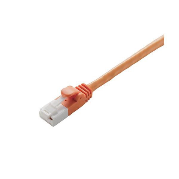 CAT6対応 爪折れ防止 LANケーブル 10m／簡易パッケージ仕様（オレンジ） 〔×10セット〕〔代引不可〕の通販は