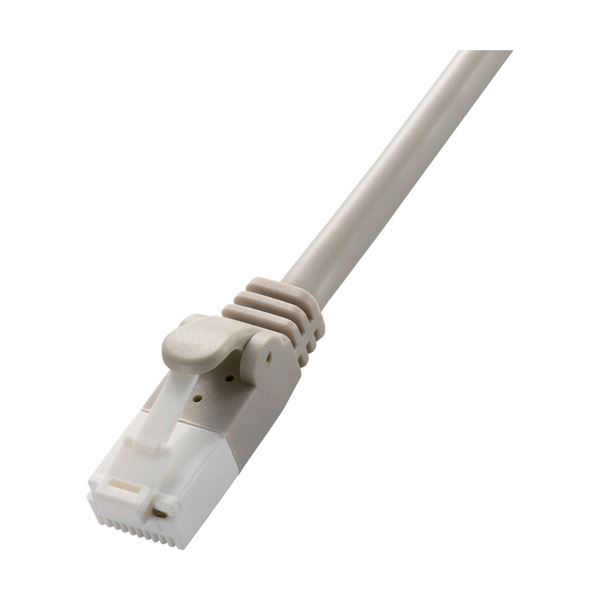 (まとめ) エレコム Cat6対応ツメ折れ防止LANケーブル ライトグレー 5m LD-GPT／LG5／RS 1本 〔×10セット〕〔代引不可〕