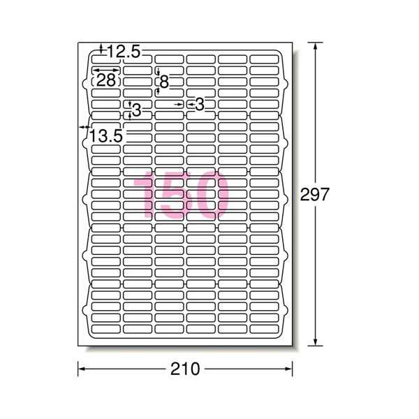 (まとめ) エーワン ラベルシール(プリンター兼用) マット紙・ホワイト A4 150面 28×8mm 四辺余白付 角丸 72150 1冊(10シート) 〔×30セ