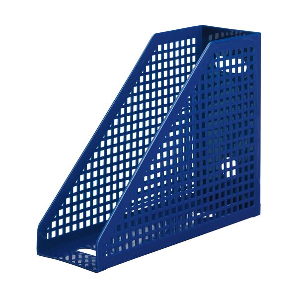 (まとめ) TANOSEE メッシュボックス A4タテ 背幅103mm 青 1個 〔×30セット〕〔代引不可〕の通販は