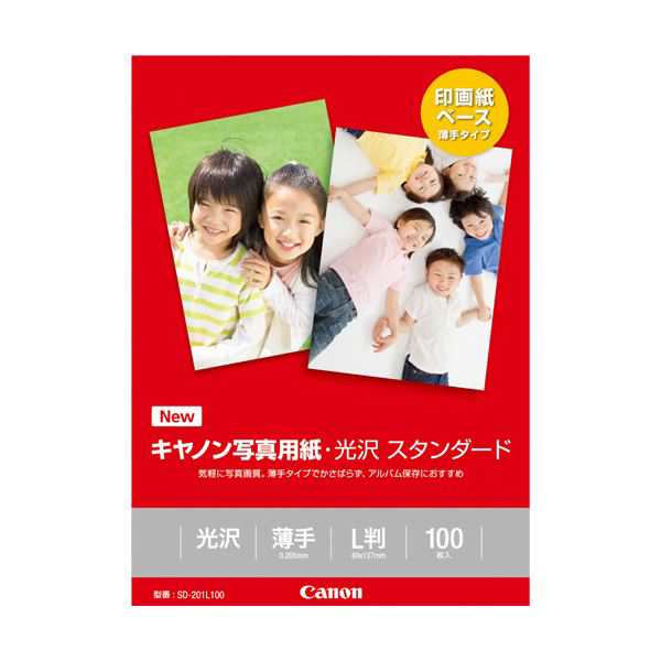 (まとめ) キヤノン 写真用紙・光沢 スタンダードSD-201L100 L判 0863C001 1冊(100枚) 〔×30セット〕〔代引不可〕