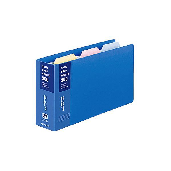 (まとめ) コクヨ 名刺ホルダー(替紙式) 2穴300名 タテ入れ 青 メイ-30B 1冊 〔×30セット〕〔代引不可〕