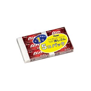 (まとめ) ぺんてる ハイポリマー消しゴムAin105+1 まとまるタイプ ZEAS10-6 1パック（6個） 〔×30セット〕〔代引不可〕