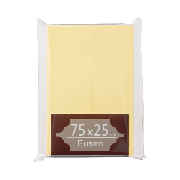 (まとめ) TANOSEE ふせん 75×25mm クリーム 1パック（2冊） 〔×50セット〕〔代引不可〕の通販は