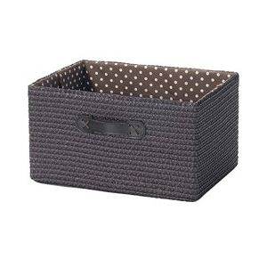 (まとめ) 収納ボックス/カラーボックス対応バスケット 〔水玉柄 ダークブラウン〕 衣類収納 〔×18個セット〕〔代引不可〕の通販は