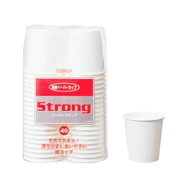 〔まとめ〕 紙コップ 使い捨てコップ 250ml 40個入 30個セット ストロングカップ ペーパーカップ アウトドア パーティー〔代引不可〕