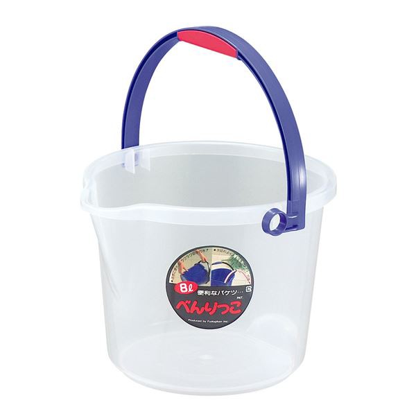 べんりっこバケツ/清掃用品 〔8L〕 クリア 目盛り付き ホース止め 掃除用品 〔24個セット〕〔代引不可〕の通販は 13,276円