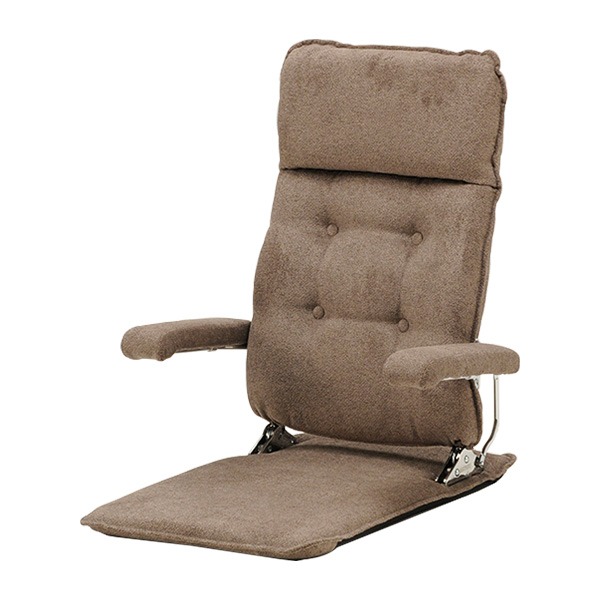 肘付き 座椅子/フロアチェア 〔M-CB コーヒーブラウン〕 肘はねあげ式 リクライニング 日本製 『MF-クルーズST』〔代引不可〕の通販は 27,412円