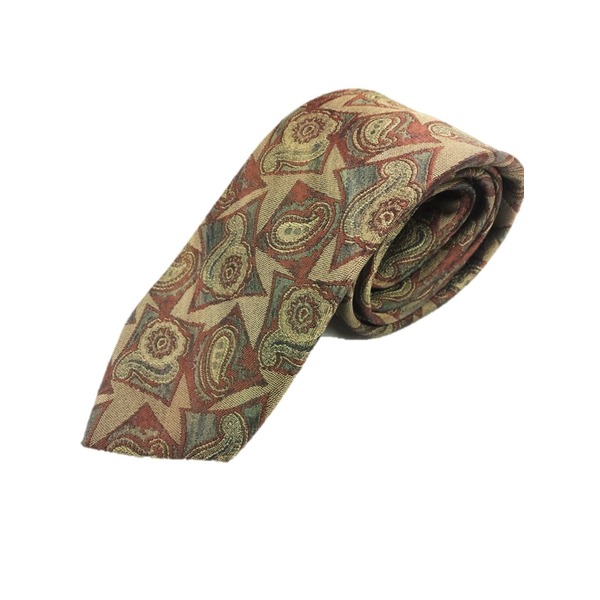 西陣手縫い仕立て ほぐし染め シルク100%ネクタイ ブロンズ＆レンガ〔代引不可〕の通販は