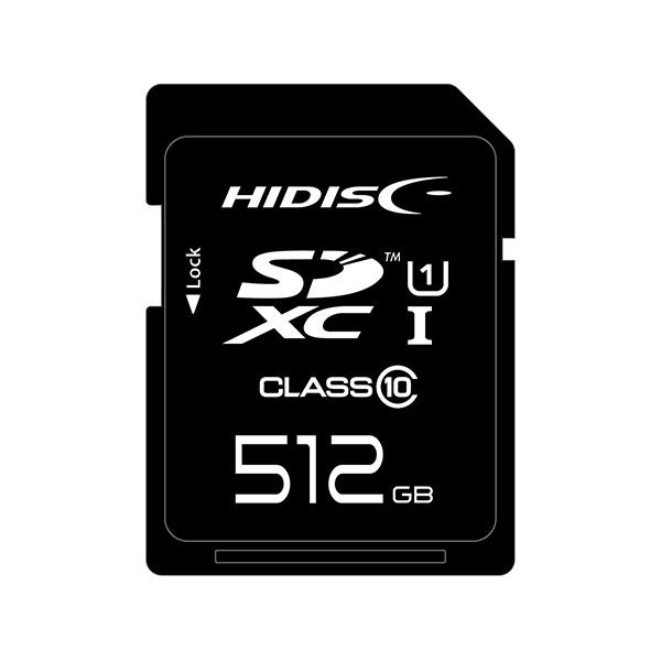 HIDISC 超高速SDXCカード 512GB UHS-I Class10 U3／V30対応 HDSDX512GCL10UIJP3〔代引不可〕