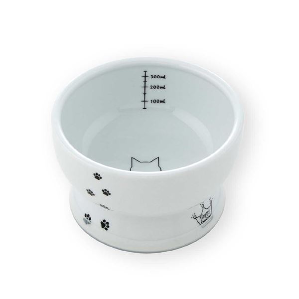（まとめ）猫壱ハッピーダイニング 脚付ウォーターボウル 猫柄 シリコン付き（ペット用品）〔×30セット〕〔代引不可〕