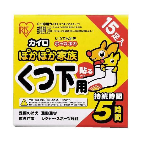 （まとめ）アイリスオーヤマ ぽかぽか家族 貼る くつ下用 15足×16箱（×3セット）〔代引不可〕の通販は