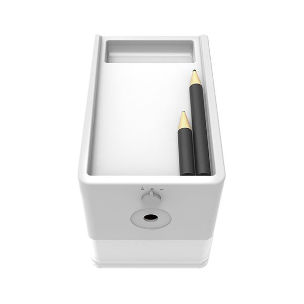 （まとめ） ナカバヤシ 電動シャープナー スリムトレータイプ ホワイト〔×2セット〕〔代引不可〕の通販は