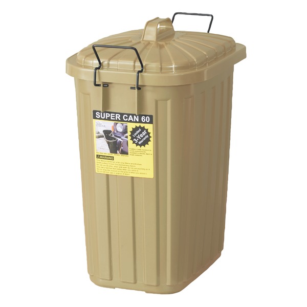 ゴミ箱 ダストボックス 幅36cm 60L ベージュ 日本製 ふた付き ポリエチレン スチール スーパーカン キッチン 台所 店舗〔代引不可〕の通販は 5,578円