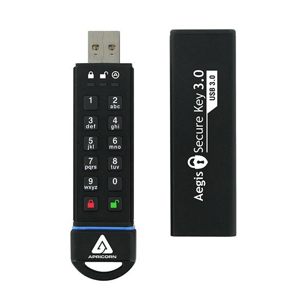 Apricorn AegisSecure Key 暗証番号対応USBメモリー 120GB ASK3-120GB 1個〔代引不可〕