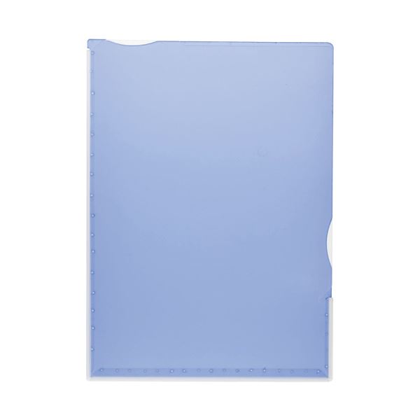 （まとめ）TANOSEE 超丈夫なマチ付クリアホルダー タフレル A4タテ ブルー 1セット（20枚：5枚×4パック）〔×2セット〕〔代引不可〕の通販は