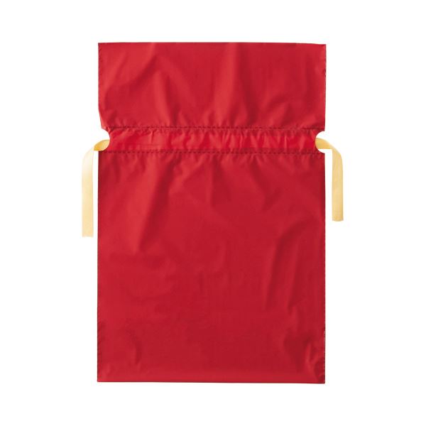 （まとめ）店研創意 ストア・エキスプレス梨地リボン付ギフトバッグ レッド 24cm 1パック（20枚）〔×5セット〕〔代引不可〕