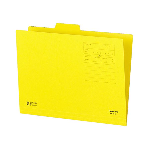 （まとめ）コクヨ 1/4カットフォルダー（カラー）A4 第2見出し 黄 A4-4F-2Y 1セット（10冊）〔×10セット〕〔代引不可〕の通販は