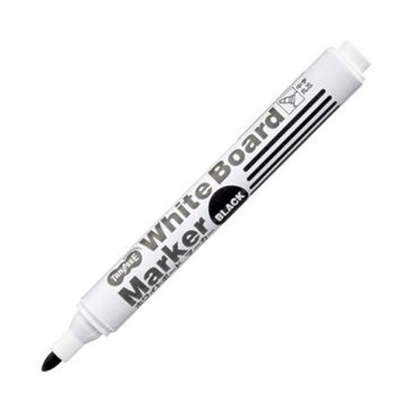 （まとめ）TANOSEE ホワイトボードマーカー中字 丸芯 黒 1セット（12本）〔×20セット〕〔代引不可〕の通販は