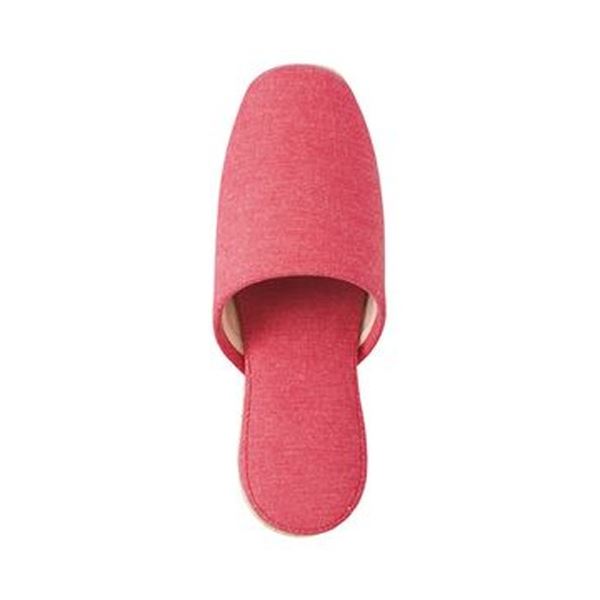 （まとめ）オーミケンシ シャンブレー生地スリッパ レッド 1足〔×20セット〕〔代引不可〕の通販は