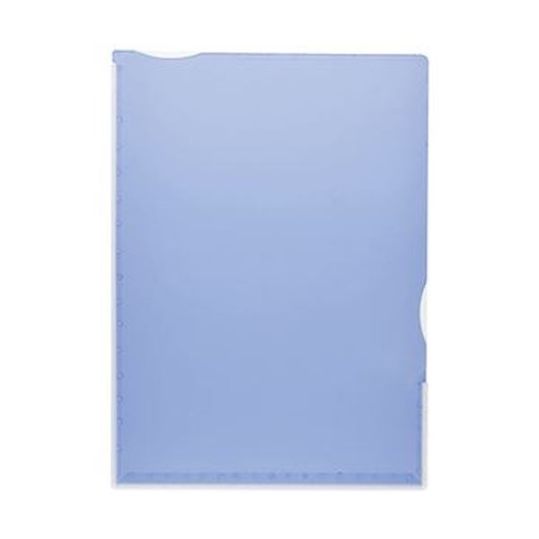 （まとめ）TANOSEE 超丈夫なマチ付クリアホルダー タフレル A4タテ ブルー 1パック（5枚）〔×20セット〕〔代引不可〕の通販は