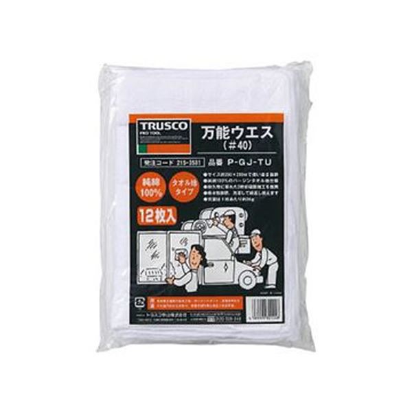 （まとめ）TRUSCO 万能ウエスシートサイズ290×200mm ホワイト P-GJ-TU 1袋（12枚）〔×10セット〕〔代引不可〕