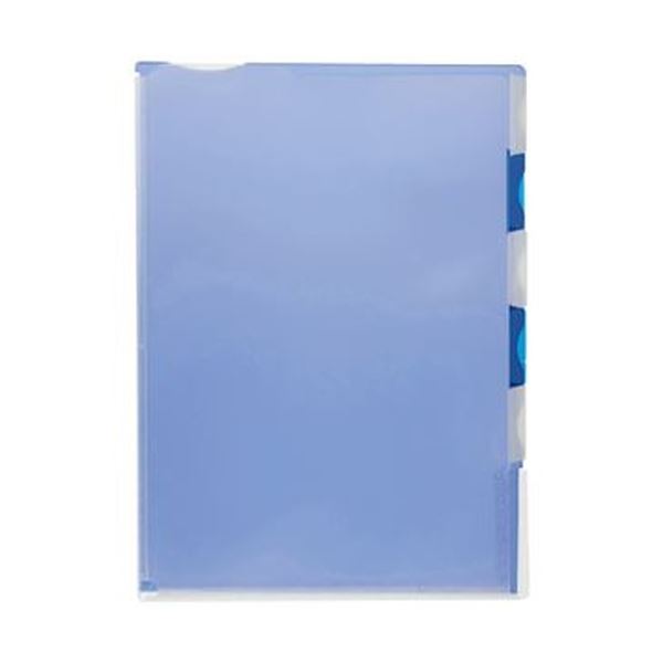 （まとめ）TANOSEE 超丈夫なマチ付クリアホルダー タフレル A4タテ ブルー 1セット（20枚：5枚×4パック）〔×2セット〕 たのめーるTANOSEE 超丈夫なマチ付クリアホルダー タフレル A4タテ