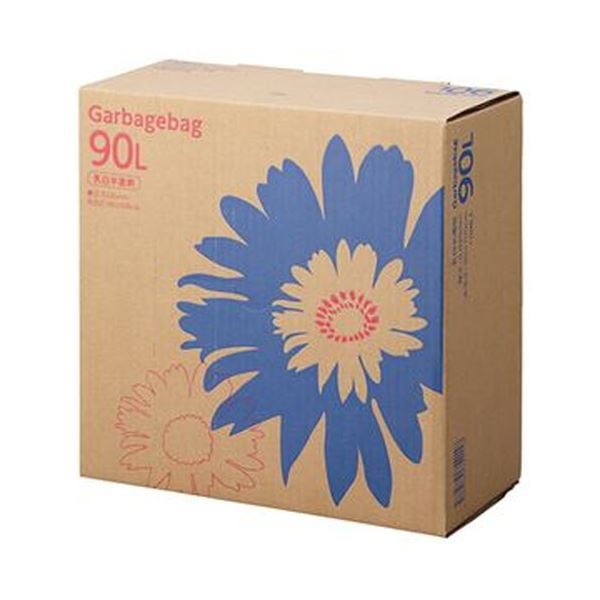 （まとめ）TANOSEE ゴミ袋 コンパクト乳白半透明 90L BOXタイプ 1箱（110枚）〔×5セット〕〔代引不可〕