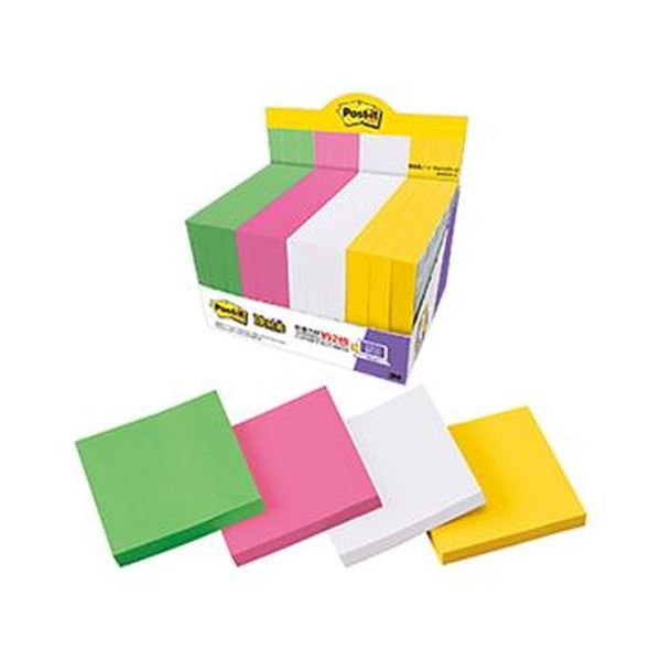 （まとめ）3M ポスト・イット 強粘着ノートマルチカラー8 75×75mm 4色 6541SS-MC-8 1パック（12冊）〔×5セット〕〔代引不可〕の通販は