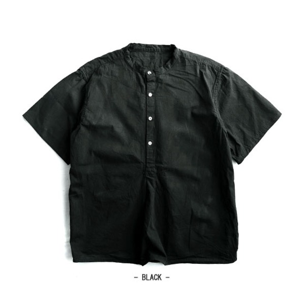 ブルガリア軍スリーピングシャツ貝ボタン半袖レプリカ ブラック 2（L）〔代引不可〕の通販は