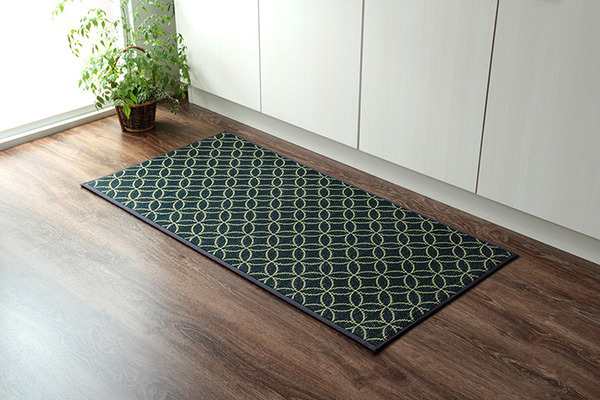 い草 キッチンマット/台所マット 〔幅広タイプ 畳 約60×270cm イエロー〕 防滑 ウレタン 抗菌 防臭 日本製 〔キッチン 台所〕〔代引不可