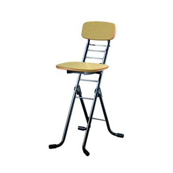 折りたたみ椅子 幅35cm ナチュラル×ブラック 日本製 高さ6段調節 スチールパイプ 完成品 1脚販売 リビング 在宅ワーク〔代引不可〕の通販は 9,382円
