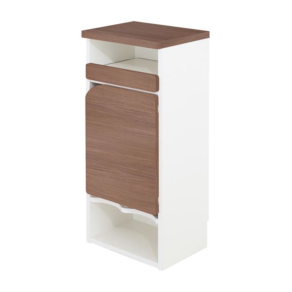 おむつストッカー/オムツ交換台 〔ブラウン〕 幅34.9cm×奥行29.2cm×高さ82.2cm スライド棚 扉付き 日本製 〔完成品〕〔代引不可〕の通販は