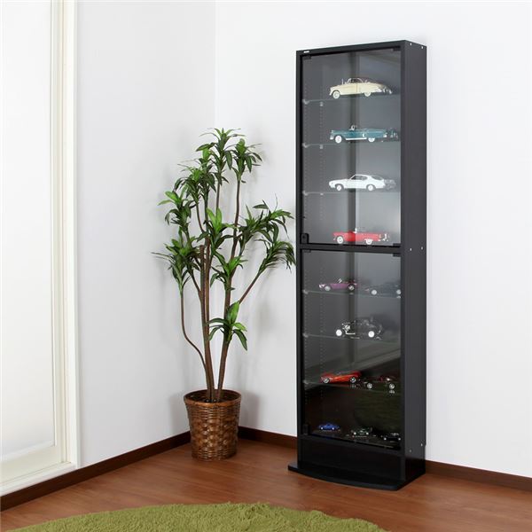 コレクションケース/収納棚 〔レギュラー ハイタイプ 本体 奥行29cm ホワイト〕 幅54.1cm 強化ガラス扉 棚板 〔組立品〕〔代引不可〕(代引不可) コレクションケース⁄収納棚 レギュラー 専用上置き ハイタイプ 奥行