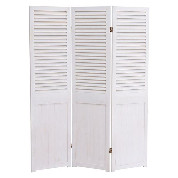 パーテーション/衝立 〔アンティークホワイト 3連〕 幅40×高さ148cm 木製 桐材 〔リビング ダイニング 店舗 ショップ〕〔代引不可〕の通販は