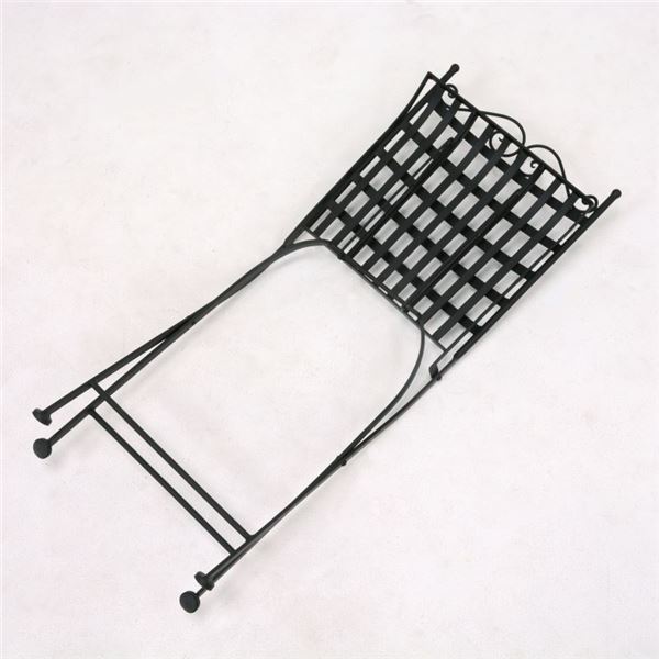 折りたたみ椅子 2脚セット 幅38×奥行50×高さ90×座面高45cm スチール 折りたたみ式 ガーデンチェア ベランダ ウッドデッキ〔代引不可〕の通販は