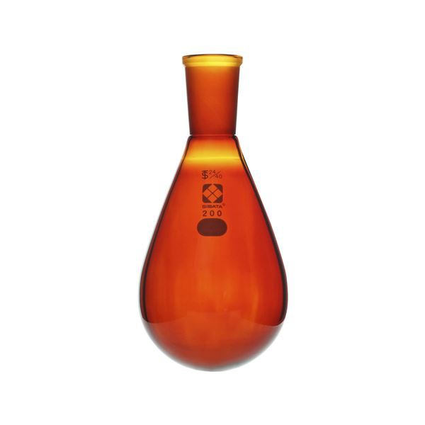 共通摺合なす形フラスコ 茶褐色 200mL 〔005270-24200〕〔代引不可〕の通販は