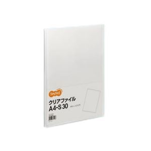 TANOSEE クリアファイル A4タテ 30ポケット 背幅17mm クリア 1セット（60冊）〔代引不可〕の通販は