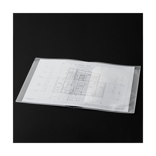 TANOSEE クリアポケットホルダー A4タテ（見開きA3） 2ポケット 1セット（60枚）〔代引不可〕