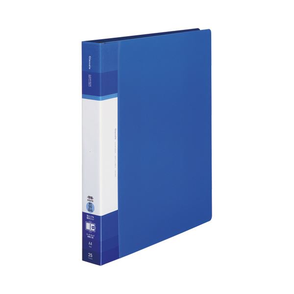 （まとめ）コクヨ クリヤーブック（Glassele） 替紙式・背ポケット A4タテ 30穴 25ポケット付属 背幅35〜54mm ブルー ラ-GLB730B 1冊 〔×3セット〕〔代引不可〕の通販は