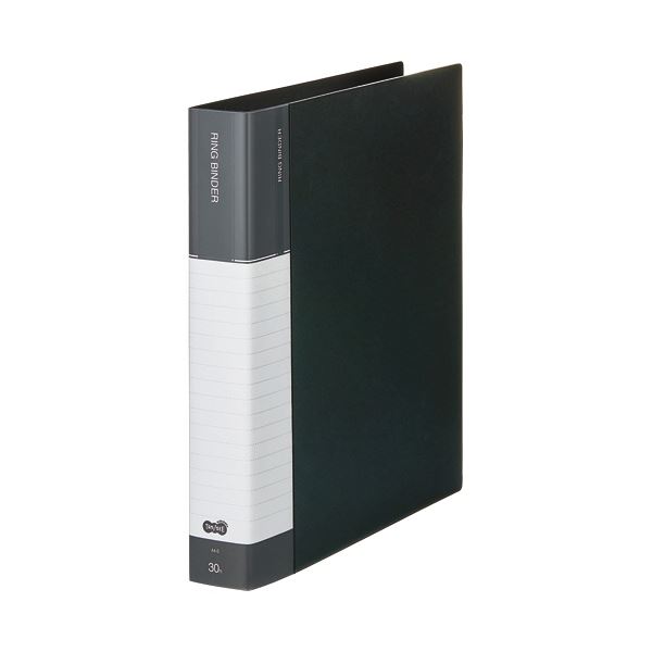 （まとめ）TANOSEE 30穴バインダー（PP表紙） A4タテ 120枚収容 背幅48mm ダークグレー 1冊 〔×5セット〕〔代引不可〕の通販は