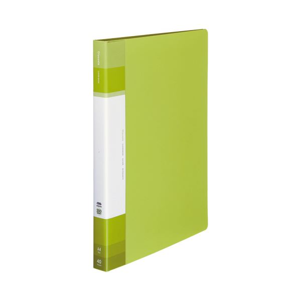 （まとめ）コクヨ クリヤーブック（Glassele） 固定式・背ポケット A4タテ 40ポケット ライトグリーン ラ-GLB40LG 1冊 〔×5セット〕〔代引不可〕の通販は